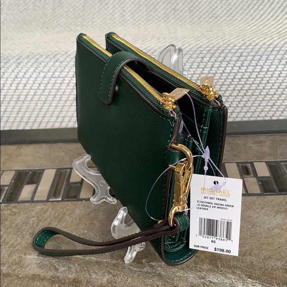 MICHAEL KORS LG DOUBLE ZIP WRISTLET RACING GREEN - Picture 8 of 16